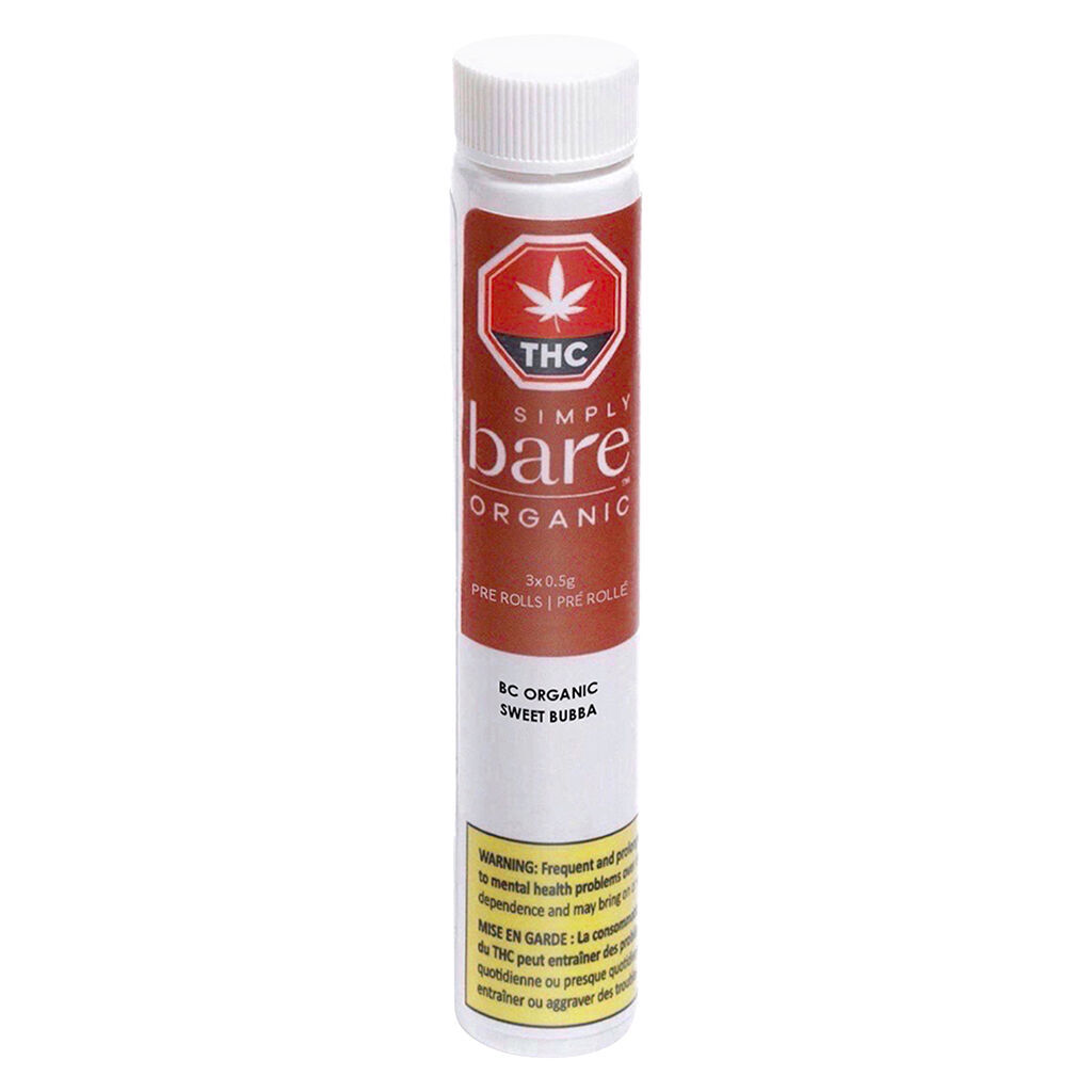 Simply Bare - BC Organic Sweet Bubba Pre-Rolls - 3x0.5g