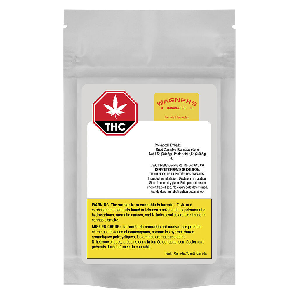 Wagners - Banana Fire Pre-Rolls Pre-Roll - Hybrid - 3x0.5g