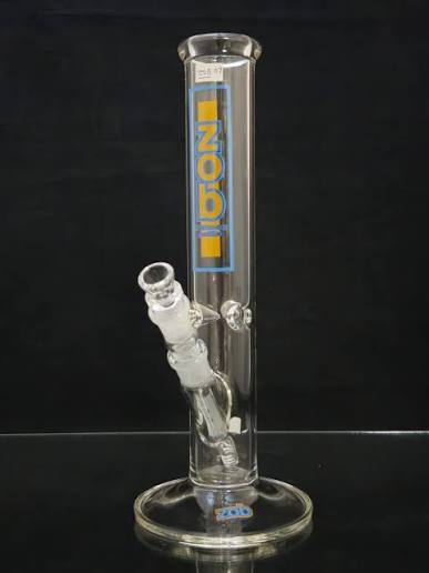 ZOB Glass 13.5" Straight Bong Blue & Yellow ZOB07