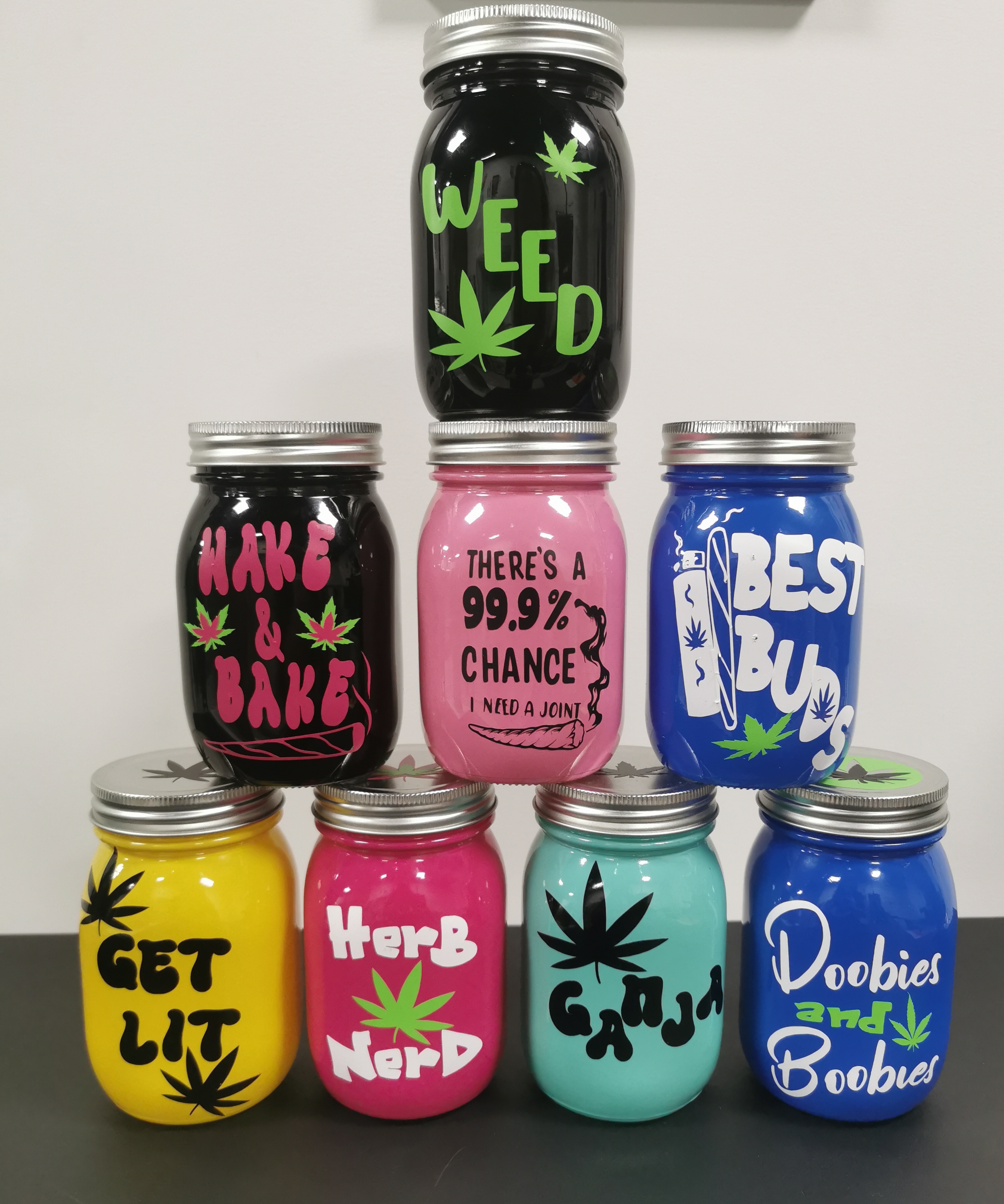 Stash Jar - Various Colors and Images