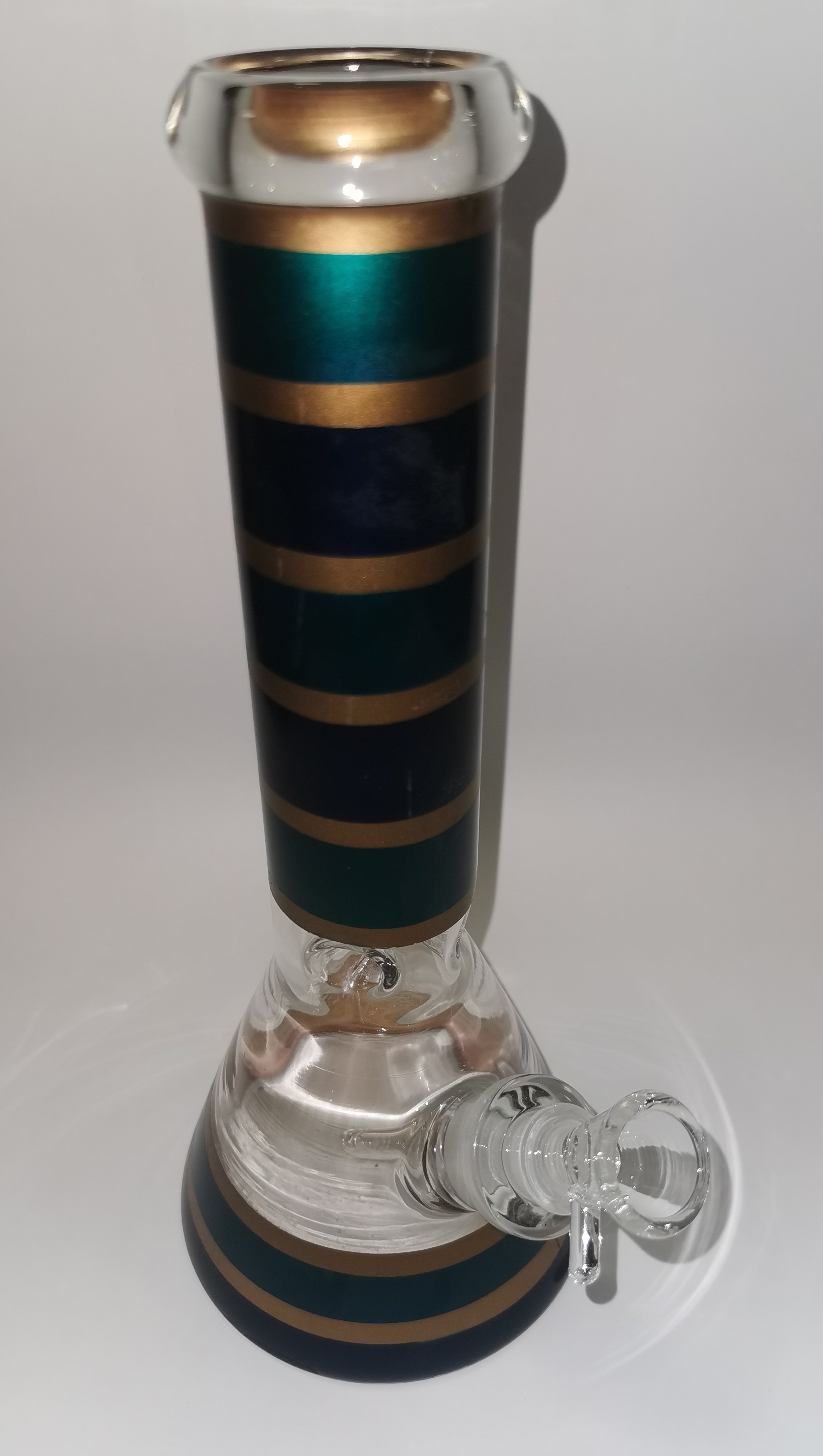 Glass bong Purple Green Gold Stripe B1314