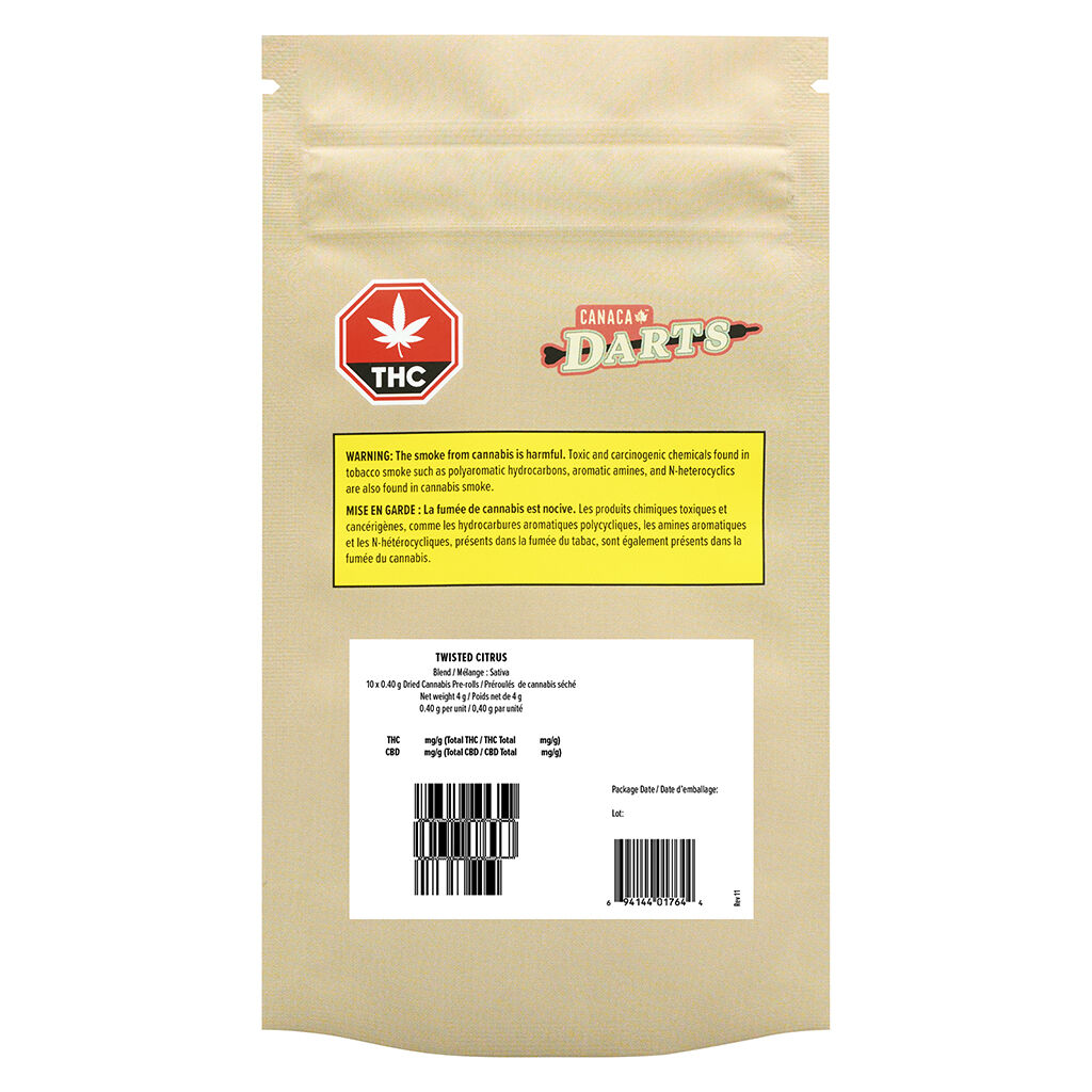 Canaca Darts - Twisted Citrus Pre-Roll - Sativa - 10x0.4g