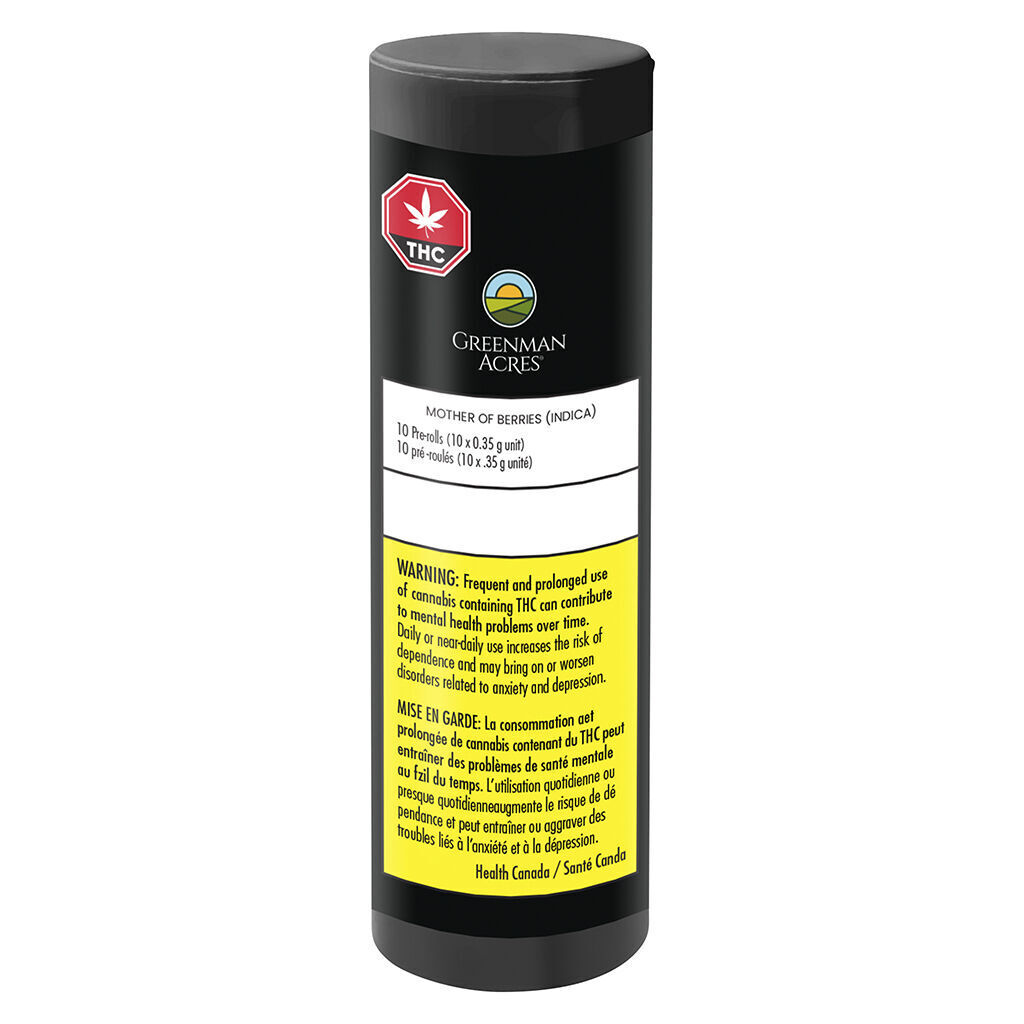Greenman Acres - Mother of Berries (MOB) Pre-Roll - Indica - 3x0.5g