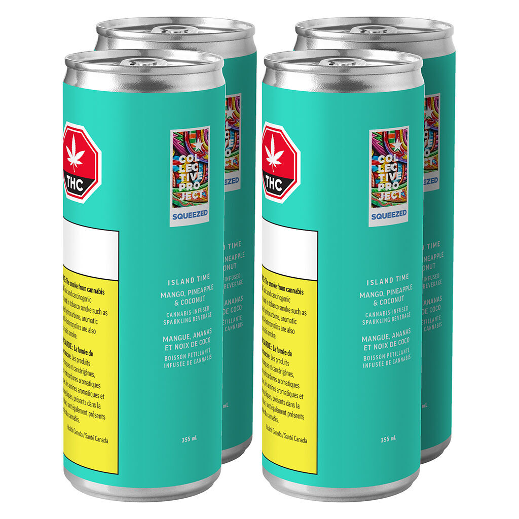 Collective Project - Island Time (Mango Pineapple & Coconut) Sparkling Juice - Hybrid - 4x355ml
