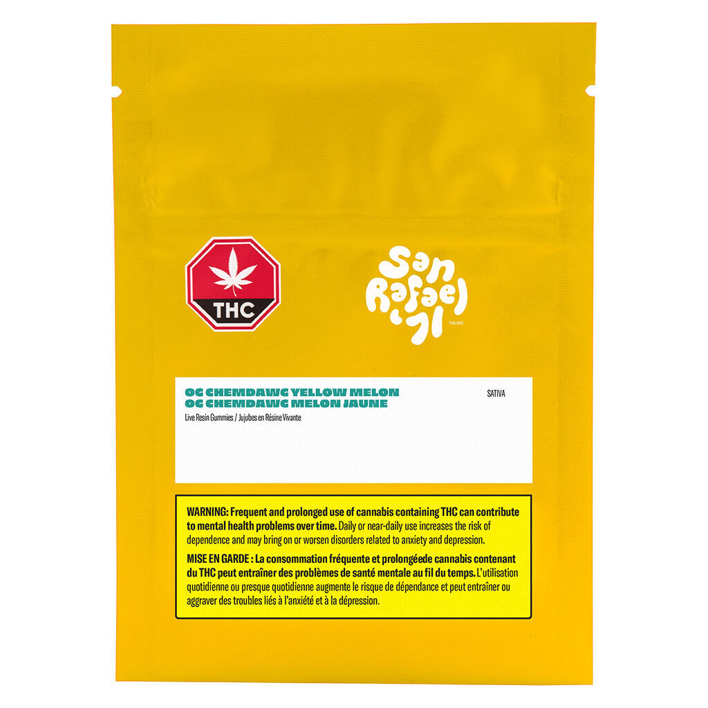 San Rafael '71 - OG Chemdawg Yellow Melon Live Resin Soft Chews - Sativa - 4 Pack