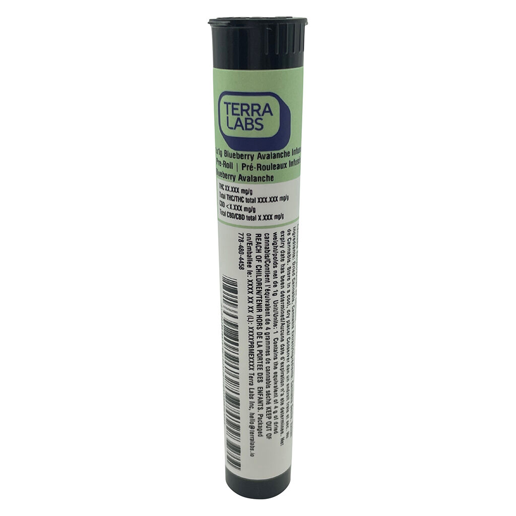 Terra Labs - Blueberry Avalanche Diamond Infused Pre-Roll - Indica - 1x1g