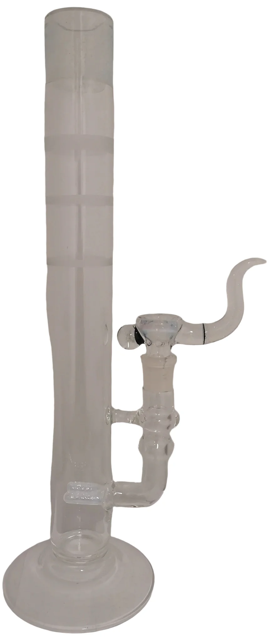 KOBB Glass - 17½" Crushed Opal Accented Double Stemline Bong w/ Matching Bowl (4 Hole) - White KO03
