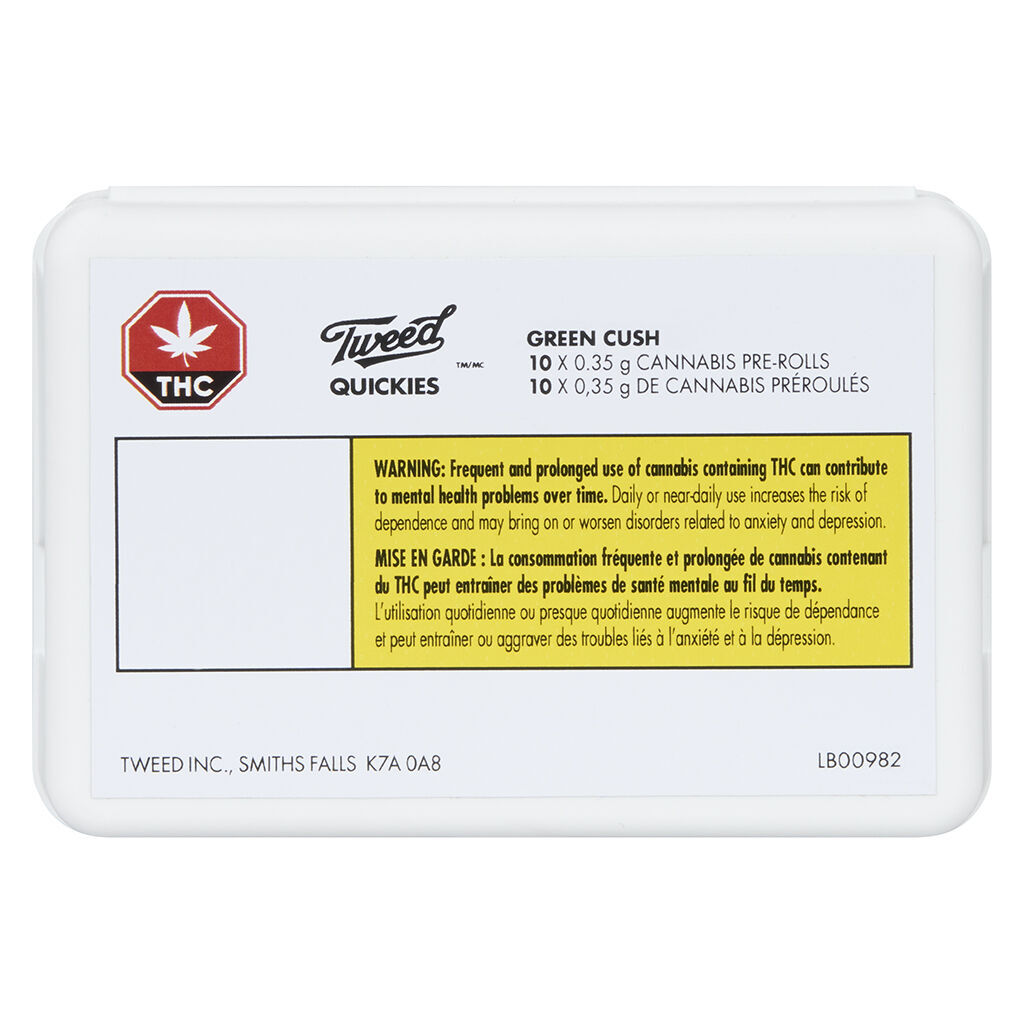 Tweed - Quickies Green Cush Pre-Roll Sativa - 10x0.35g