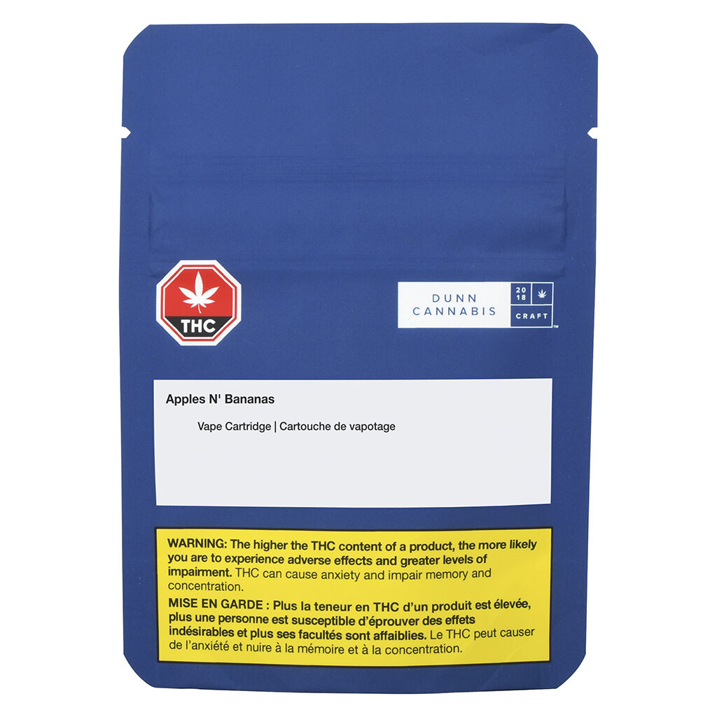 DUNN CANNABIS - Apples N' Bananas 510 Thread Cartridge - Hybrid - 1g