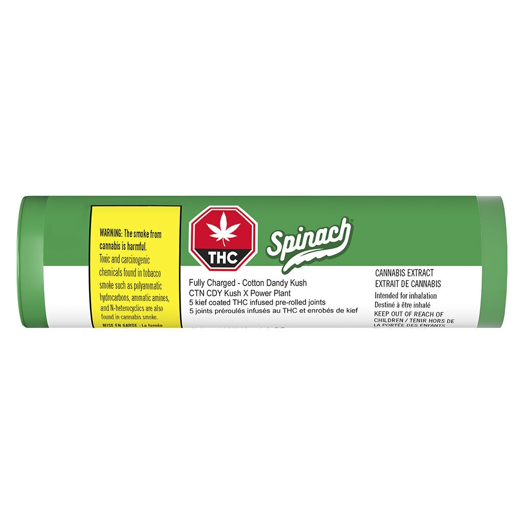 Spinach - Fully Charged Cotton Dandy Kush Infused Pre-Roll 5x0.5g - Spinach - Fully Charged Cotton Dandy Kush Infused Pre-Roll - Hybrid - 5x0.5g