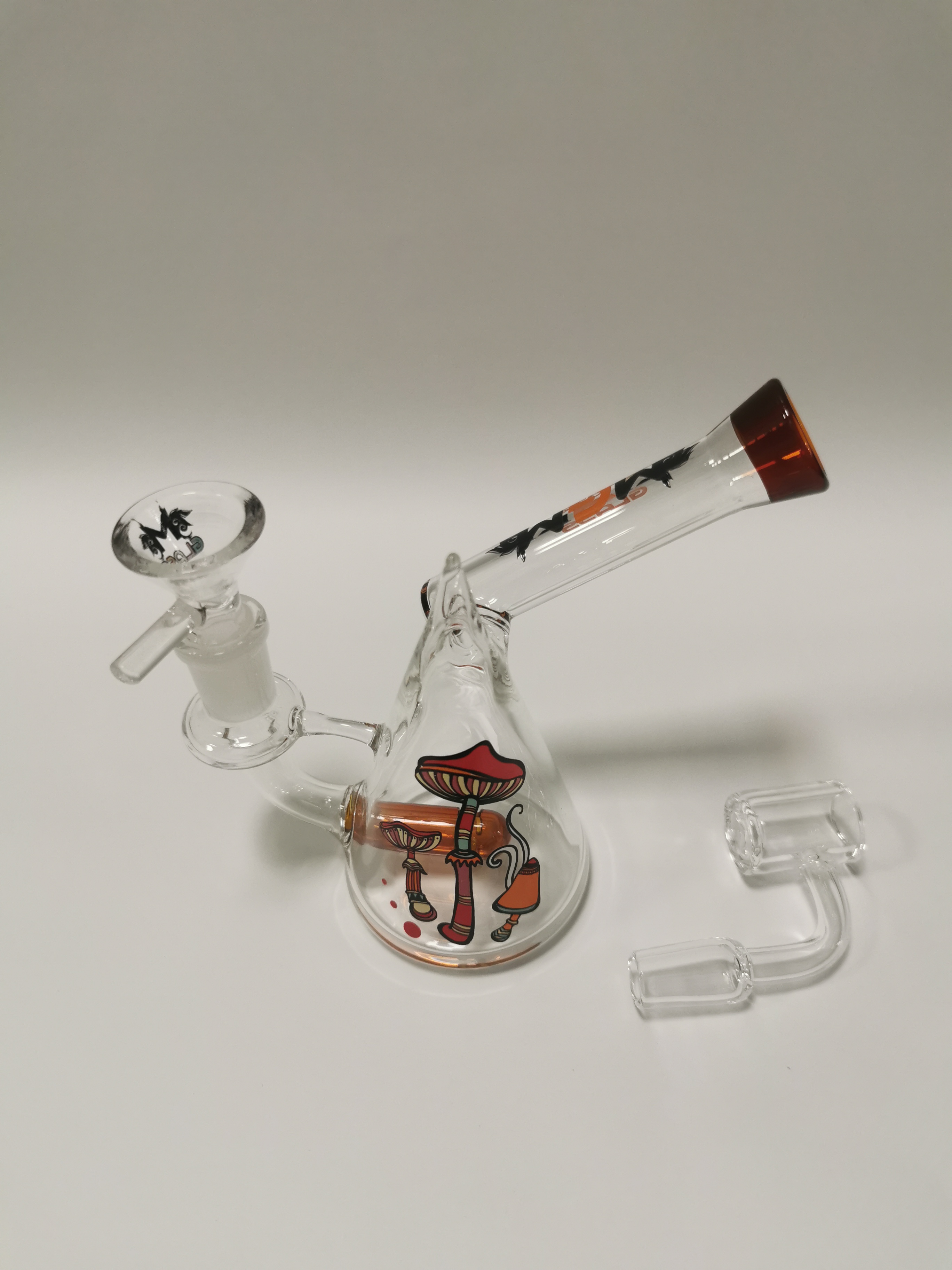 MGM Glass Rig - 5inch Clear/Orange Comes with Bowl And Banger