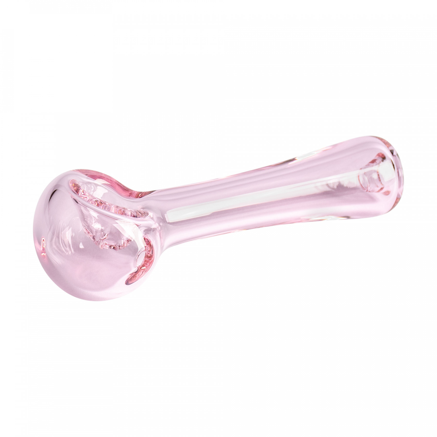Red Eye Glass - 4.5" Pink Solid Colour Spoon Hand Pipe