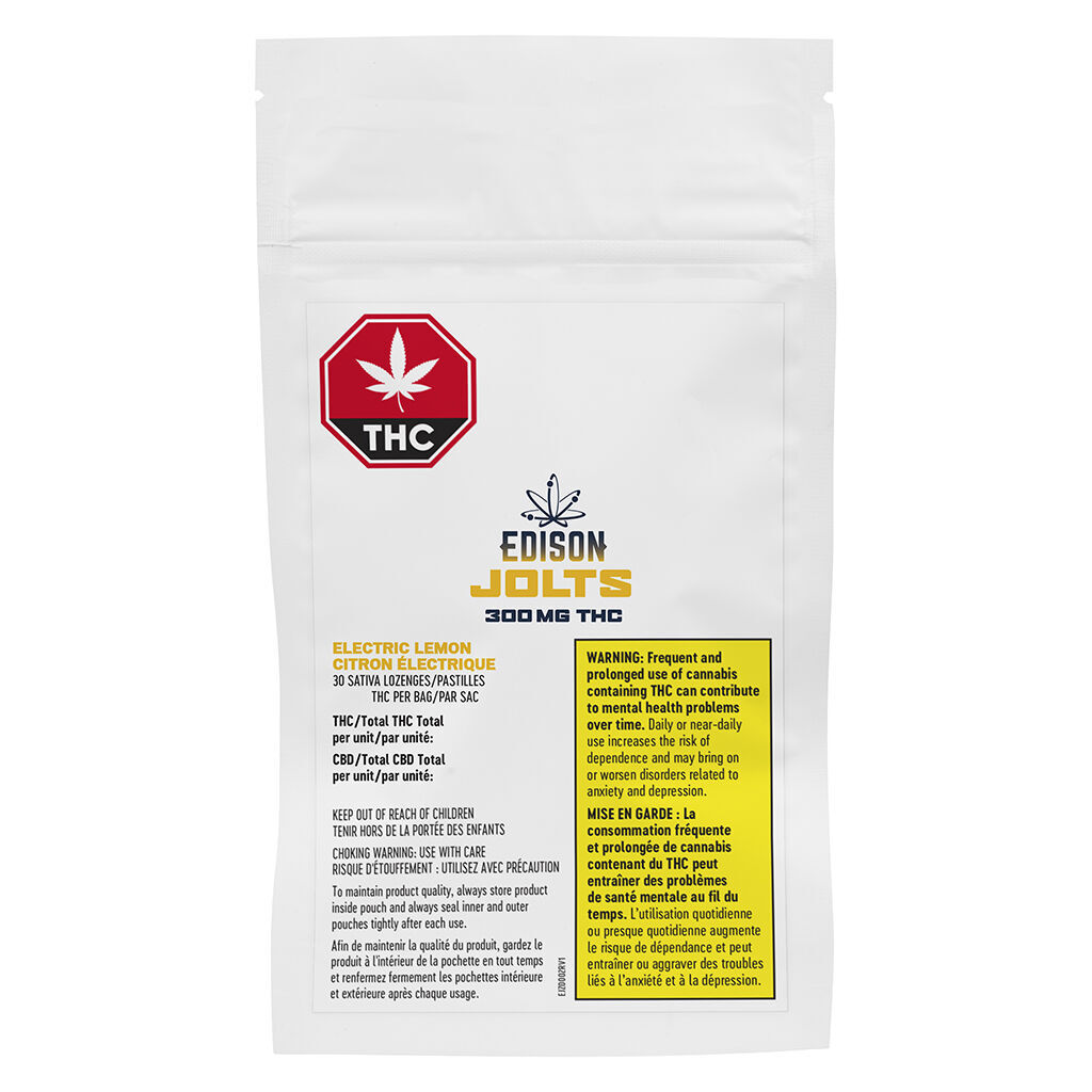 Edison Jolts - Electric Lemon Lozenges - Sativa - 30 caps
