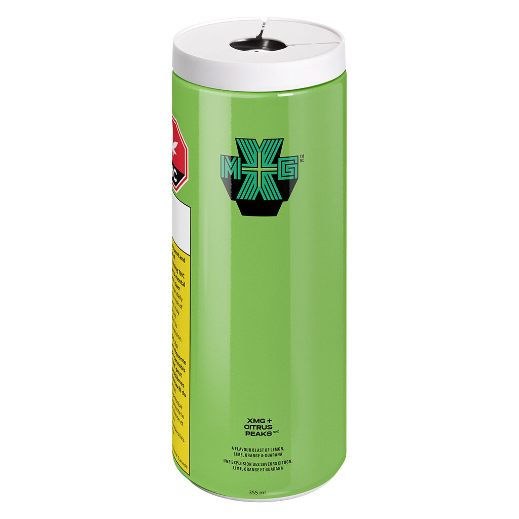 +XMG - Citrus Peaks 10mg THC + 10mg CBG + Guarana - Hybrid - 355ml