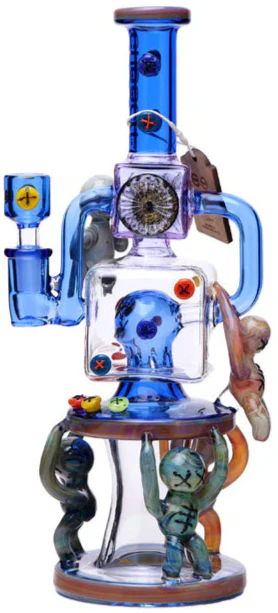 Cheech Glass - 12" Alien Lifting The King Bong - Blue ALKB