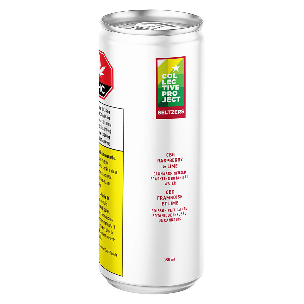 Collective Project - CBG Raspberry & Lime Sparkling Botanical Water - Hybrid - 355ml