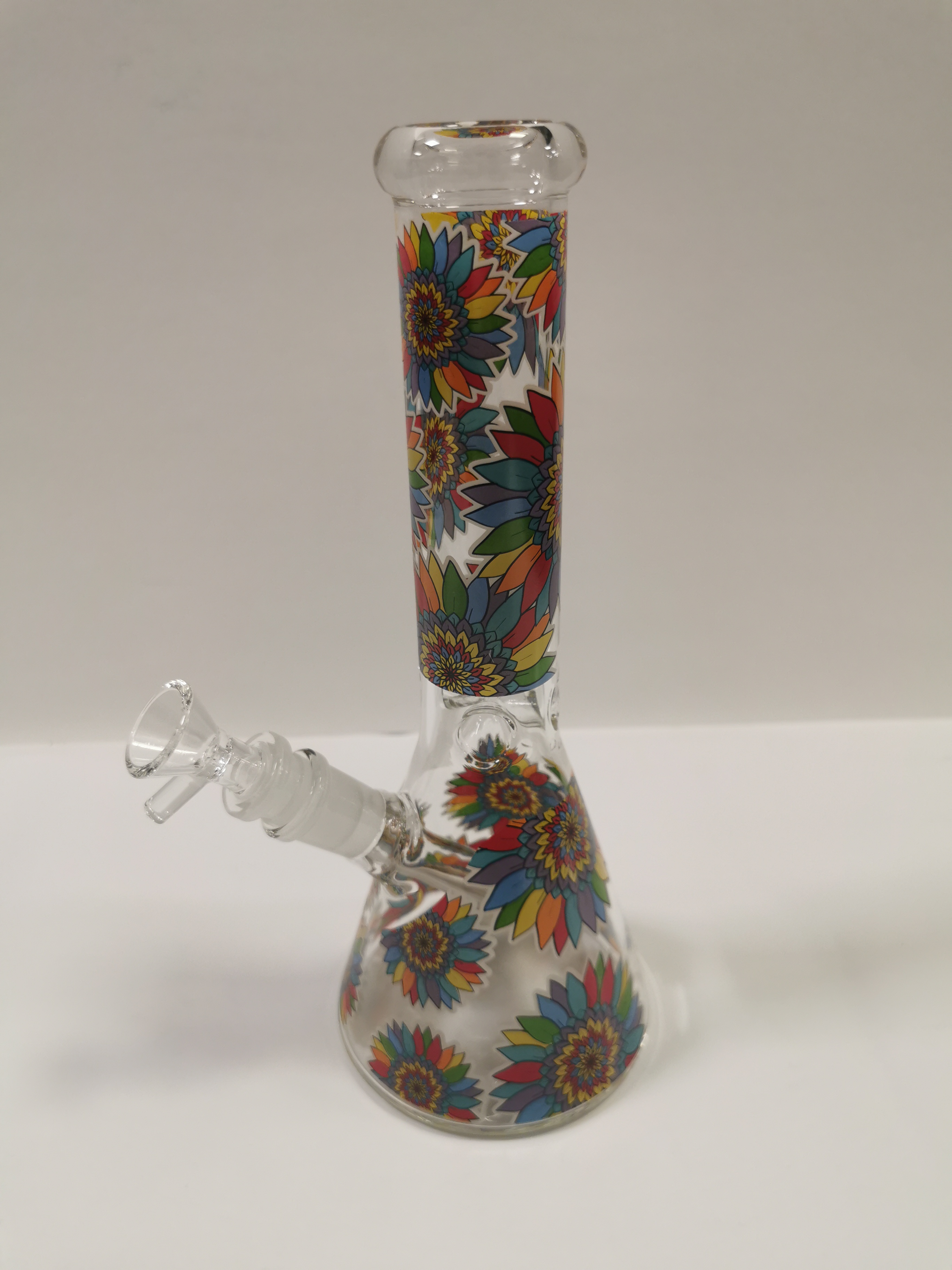 Glass Bong Rainbow Flowers BFT869